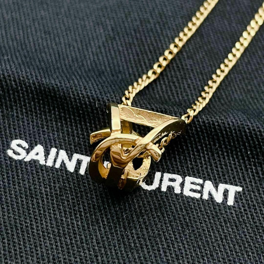 YSL サンローラン ネックレス ツイスト モノグラム リング シルバー YSL サンローラン ネックレス ツイスト モノグラム リング シルバー