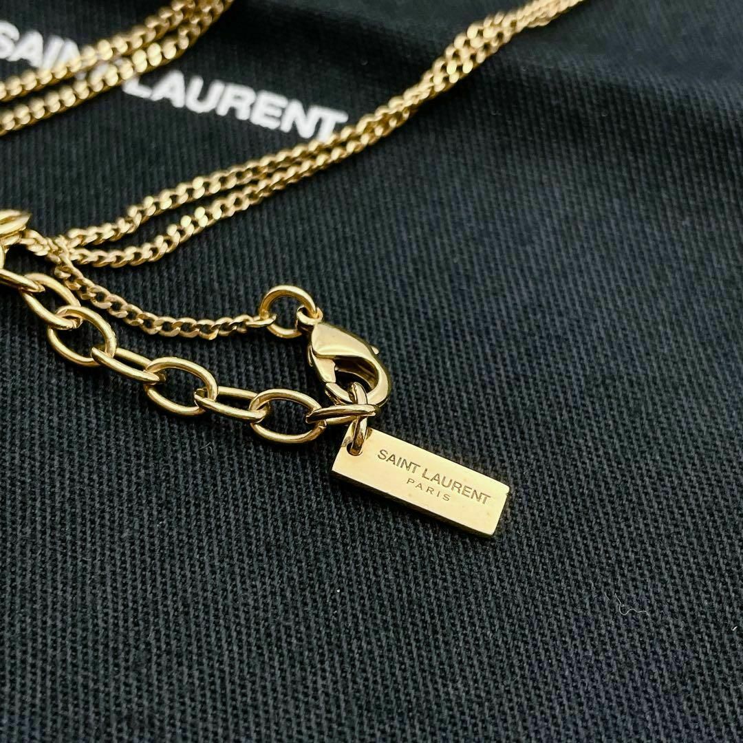 YSL サンローラン ネックレス ツイスト モノグラム リング シルバー YSL サンローラン ネックレス ツイスト モノグラム リング シルバー