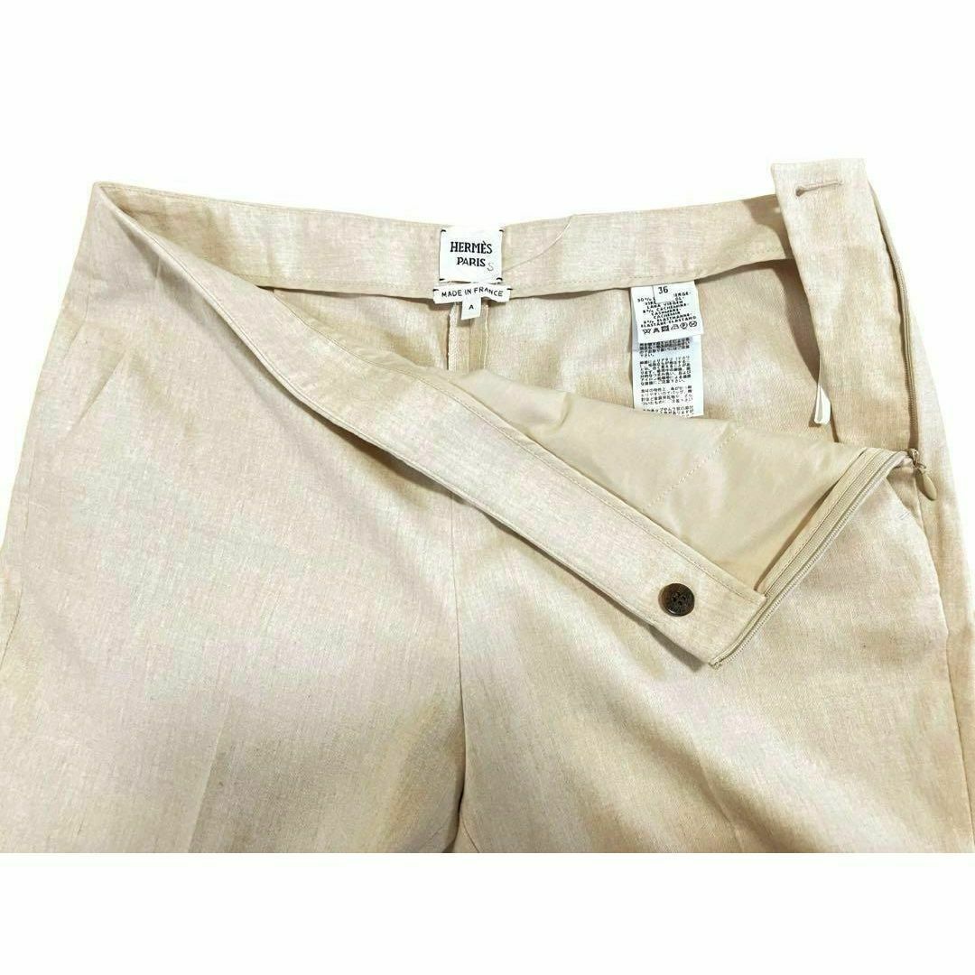 HERMES - 【美品】エルメス テーパードパンツ ベージュ サイズ36 HERMES - 【美品】エルメス テーパードパンツ ベージュ サイズ36