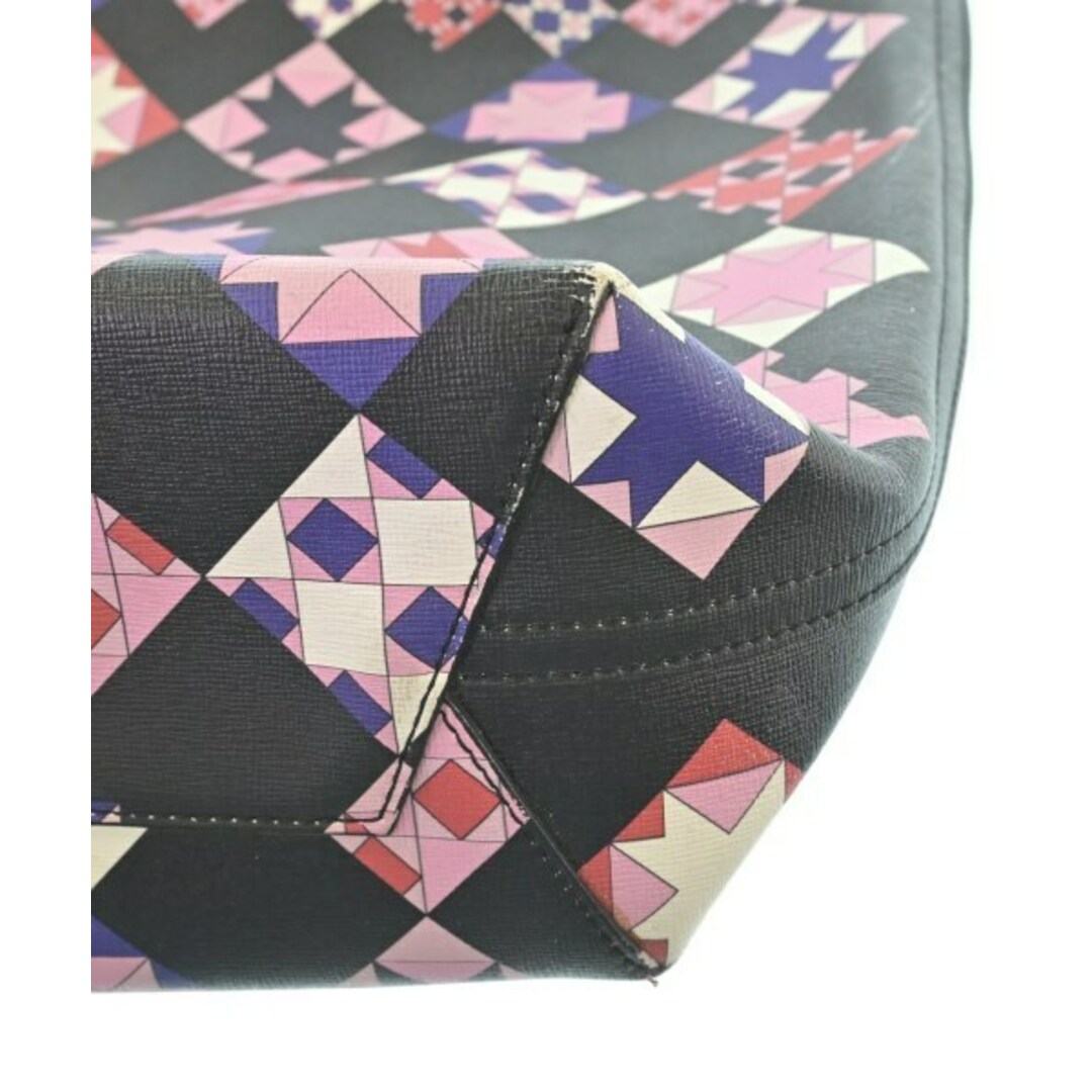 EMILIO PUCCI トートバッグ - 黒xピンクx赤等(総柄) 【古着】 EMILIO PUCCI トートバッグ - 黒xピンクx赤等(総柄) 【古着】