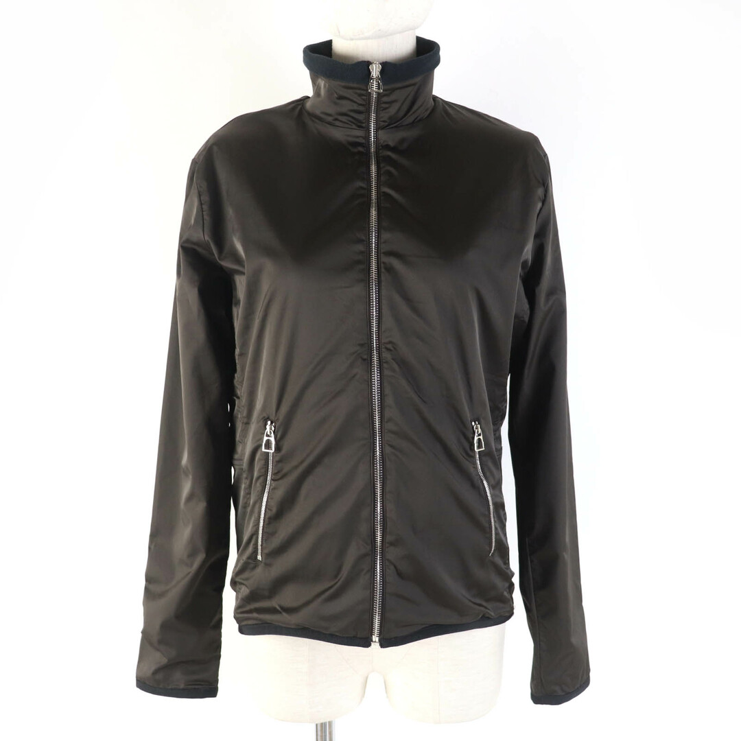HERMES - 美品☆HERMES エルメス 裏地フリース ZIP UP ウォームアップ ジャケット ダークブラウン L イタリア製 正規品 レディース