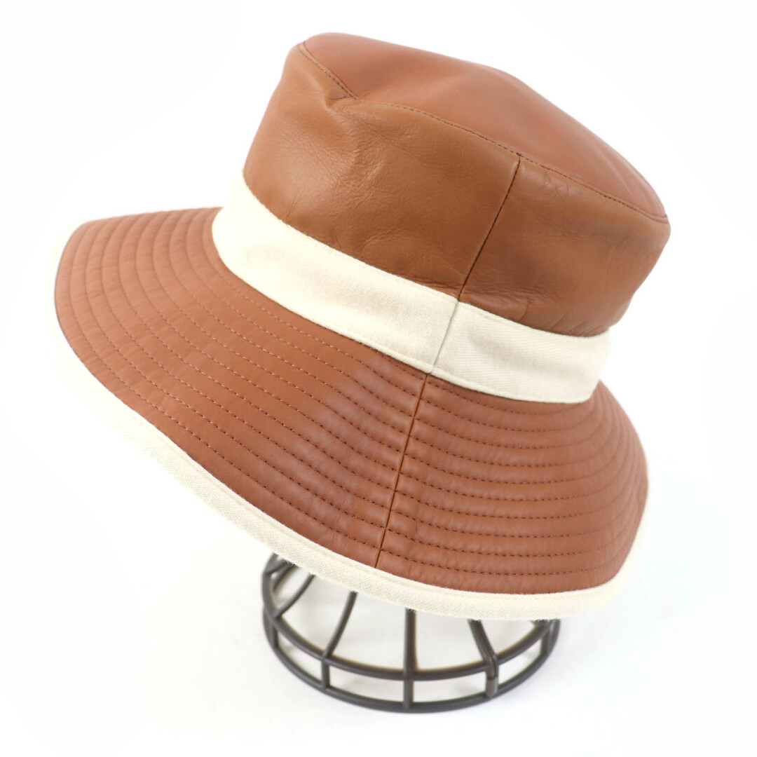 保障できる 美品☆HERMES エルメス パイピング カシミヤ100％ カーフレザー 帽子