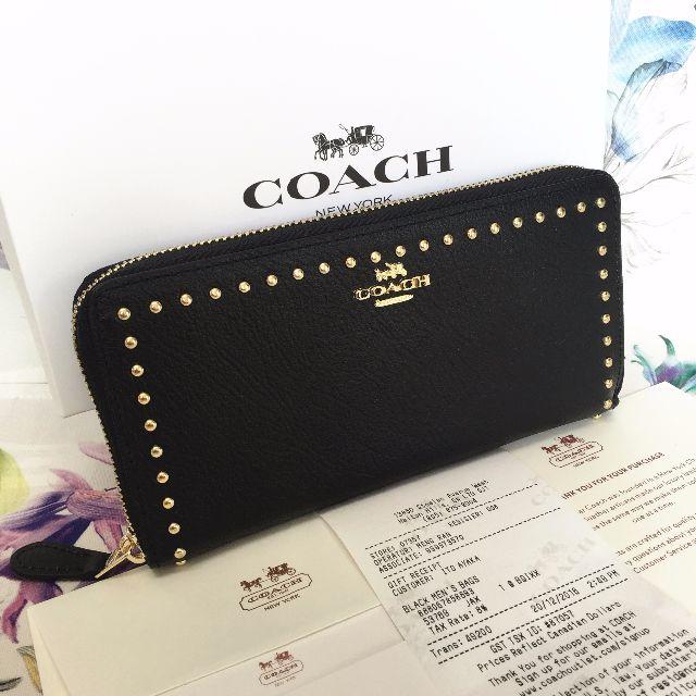 COACH(コーチ)のCOACH長財布 コーチ正規品 F54019ブラック アウトレット品 レディースのファッション小物(財布)の商品写真