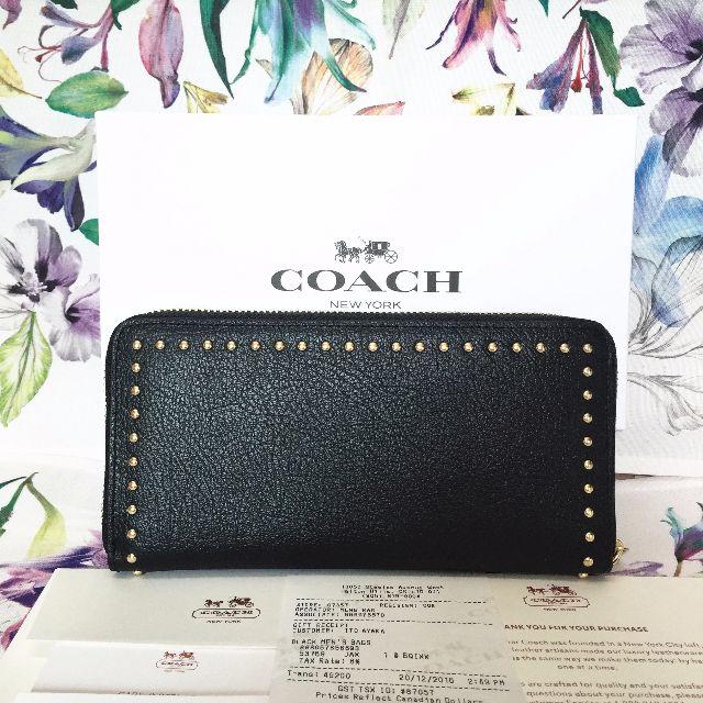 COACH(コーチ)のCOACH長財布 コーチ正規品 F54019ブラック アウトレット品 レディースのファッション小物(財布)の商品写真
