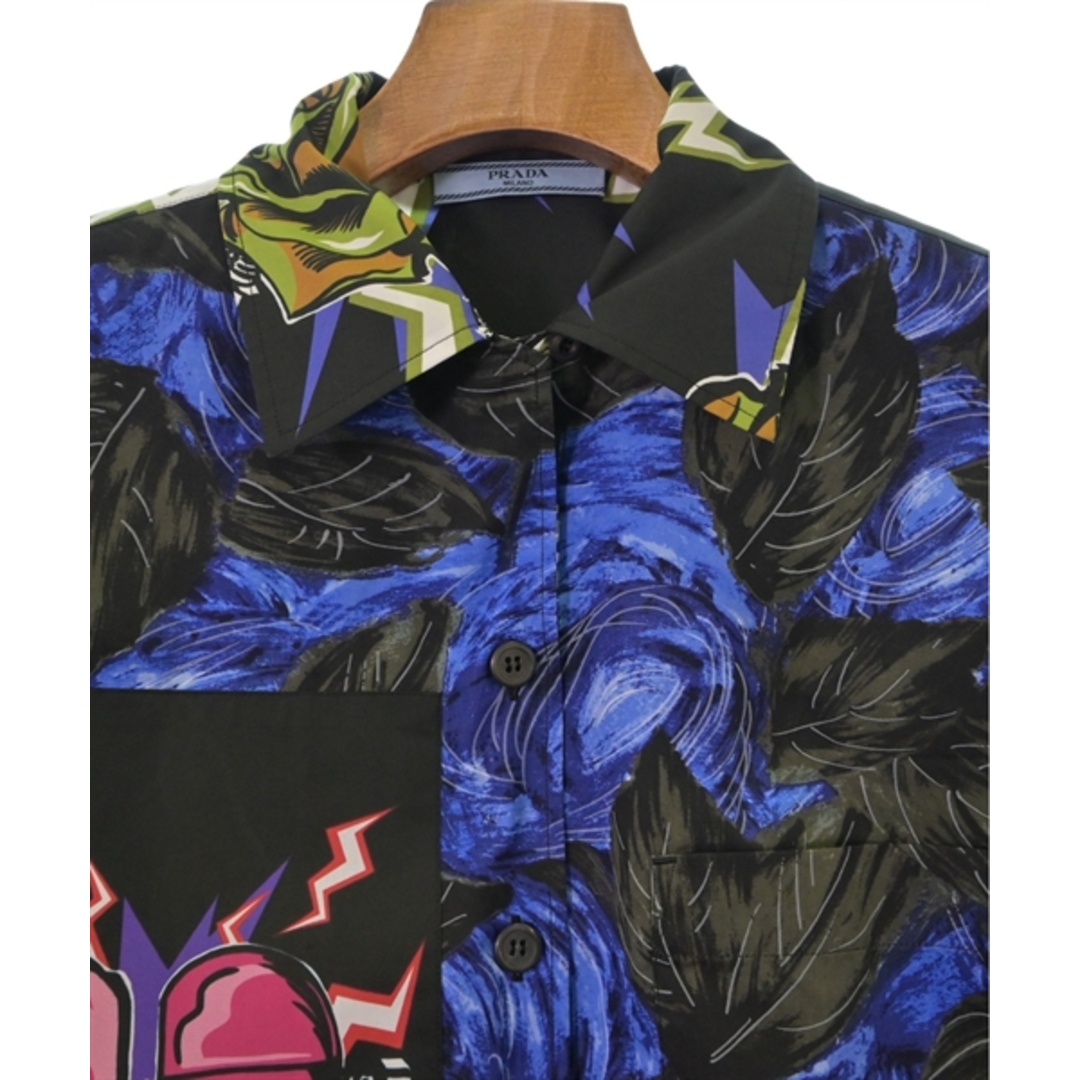 PRADA - PRADA プラダ カジュアルシャツ 38(S位) 青x黒xピンク等 PRADA - PRADA プラダ カジュアルシャツ 38(S位) 青x黒xピンク等