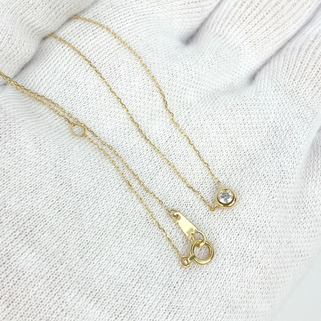 □新同□ カナル 4℃ 一粒ダイヤ ネックレス アクセサリー K18 □新同□ カナル 4℃ 一粒ダイヤ ネックレス アクセサリー K18