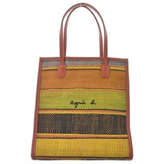 美品 agnes b.ウィンドウチェック ラフィアトートバッグ 縦長 美品 agnes b.ウィンドウチェック ラフィアトートバッグ 縦長