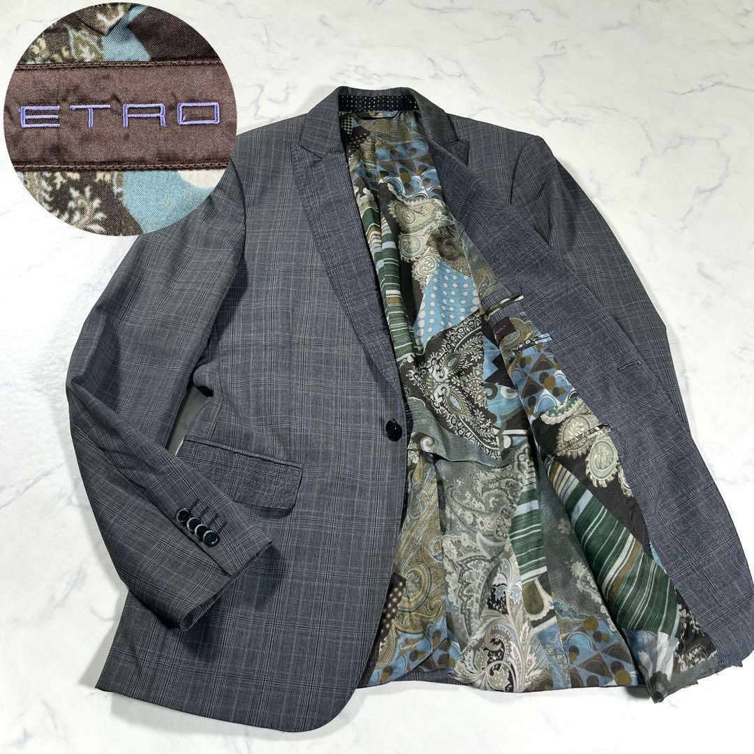 極美品】ETRO エトロ ペイズリー柄 1Bシングル テーラードジャケット 極美品】ETRO エトロ ペイズリー柄 1Bシングル テーラードジャケット