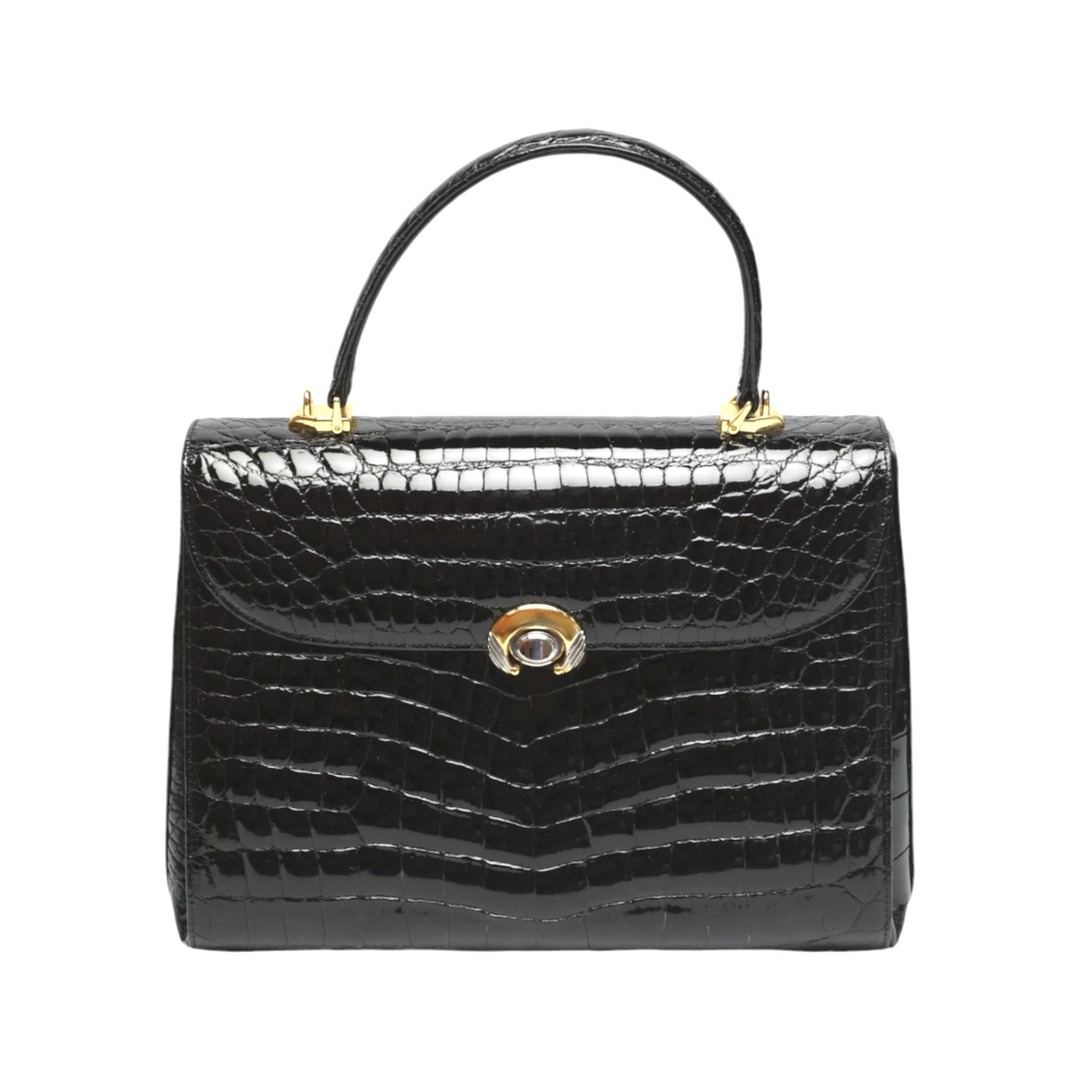 クロコダイル ハンドバッグ ブラック CROCODILE 2WAYバッグ JRA クロコダイル ハンドバッグ ブラック CROCODILE 2WAYバッグ JRA