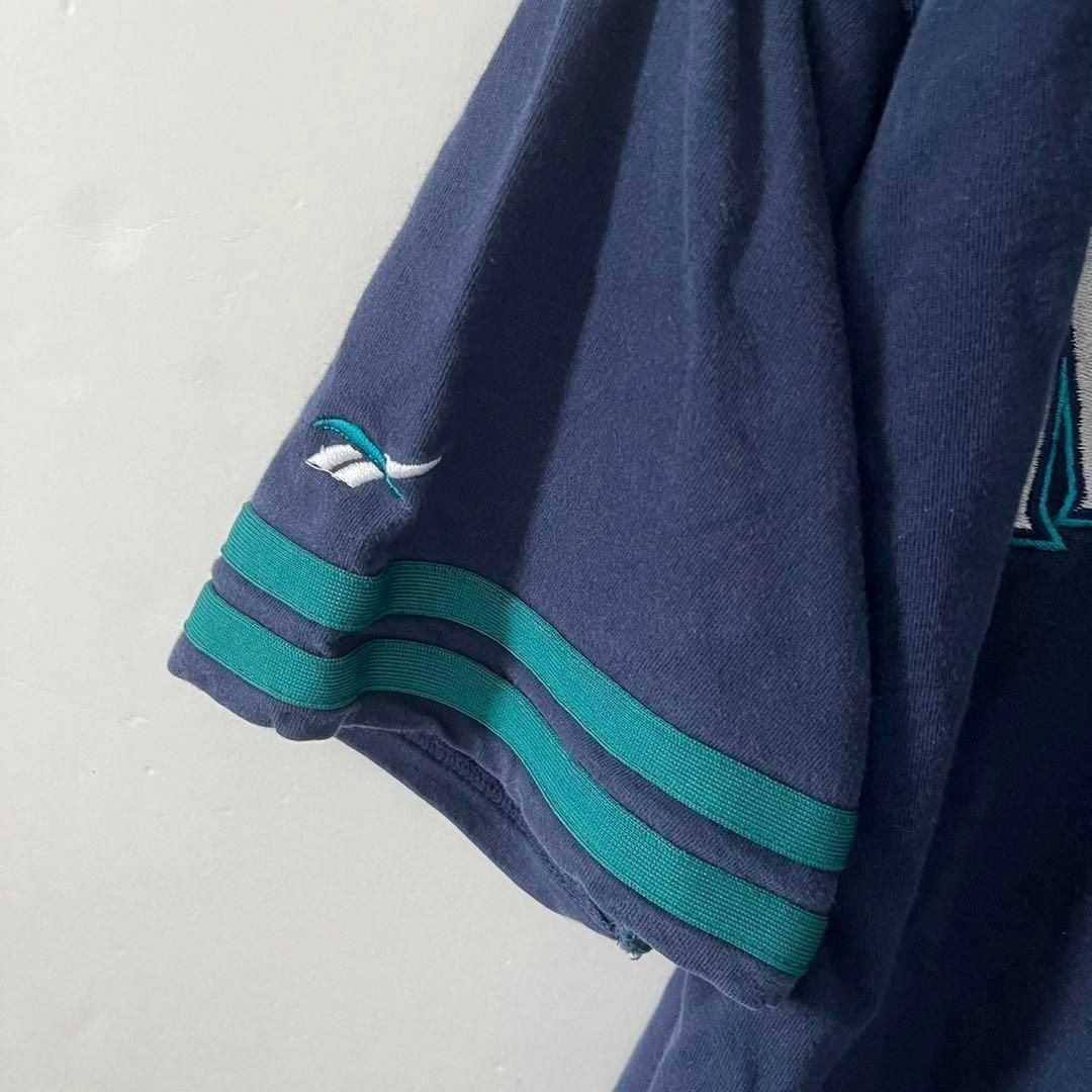 Reebok - リーボックMLBマリナーズ刺繍ロゴゲームシャツ半袖90s Reebok - リーボックMLBマリナーズ刺繍ロゴゲームシャツ半袖90s