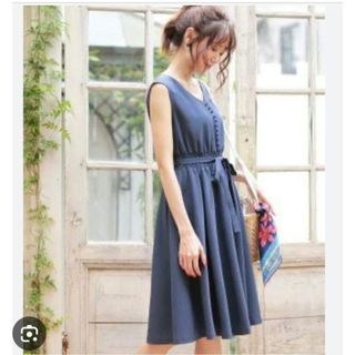 PROPORTION BODY DRESSING - 【新品タグ付き】プロポ リネンライクシャーリングワンピース インディゴ ブルー