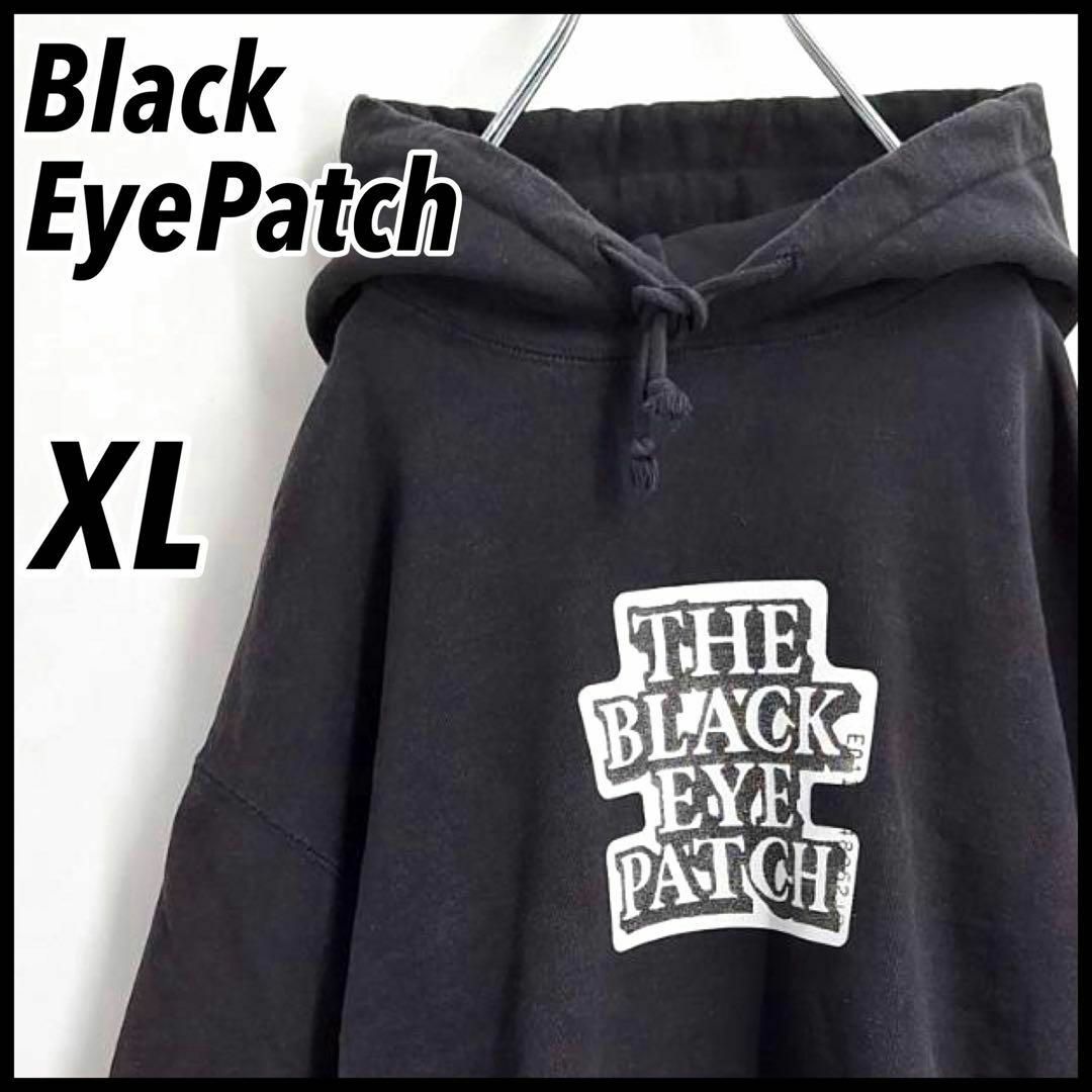 希少XLサイズ】ブラックアイパッチ センタープリントロゴ ゆるだ 希少XLサイズ】ブラックアイパッチ センタープリントロゴ ゆるだ