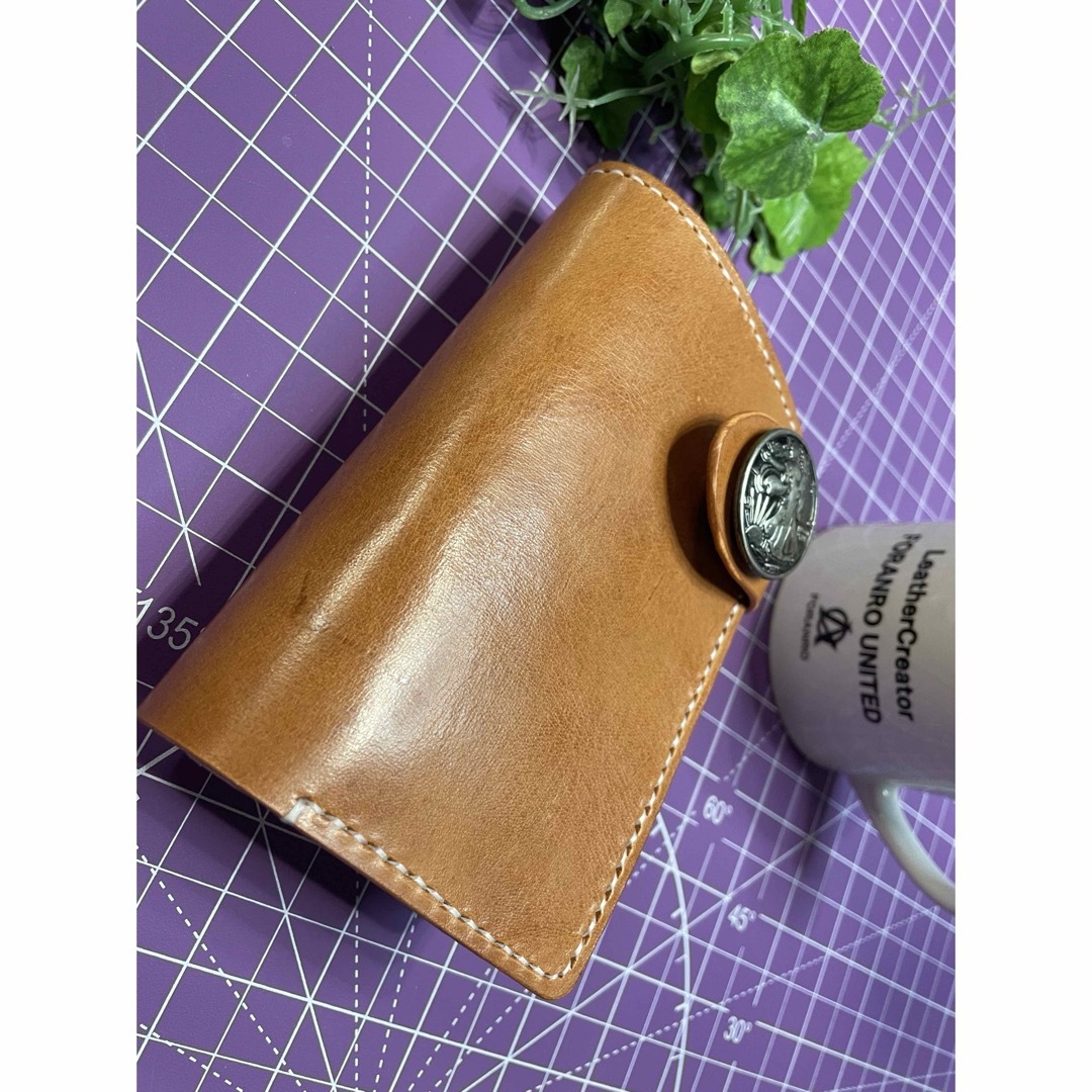 2つ折り財布 Wallet➕コンチョ イタリア本革/栃木レザー 2つ折り財布 Wallet➕コンチョ イタリア本革/栃木レザー