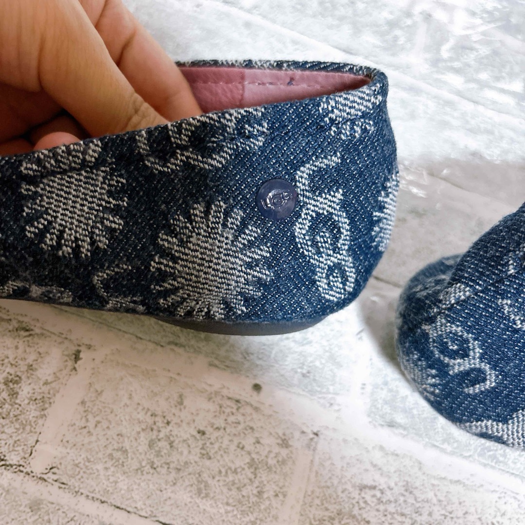 極美品✨UGG アグ バレエシューズ デニム モノグラム ロゴ 25cm 極美品✨UGG アグ バレエシューズ デニム モノグラム ロゴ 25cm