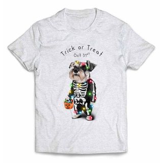 シュナウザー 犬 いぬ ハロウィン コスチューム オバケ Tシャツ メンズ(Tシャツ/カットソー(半袖/袖なし))