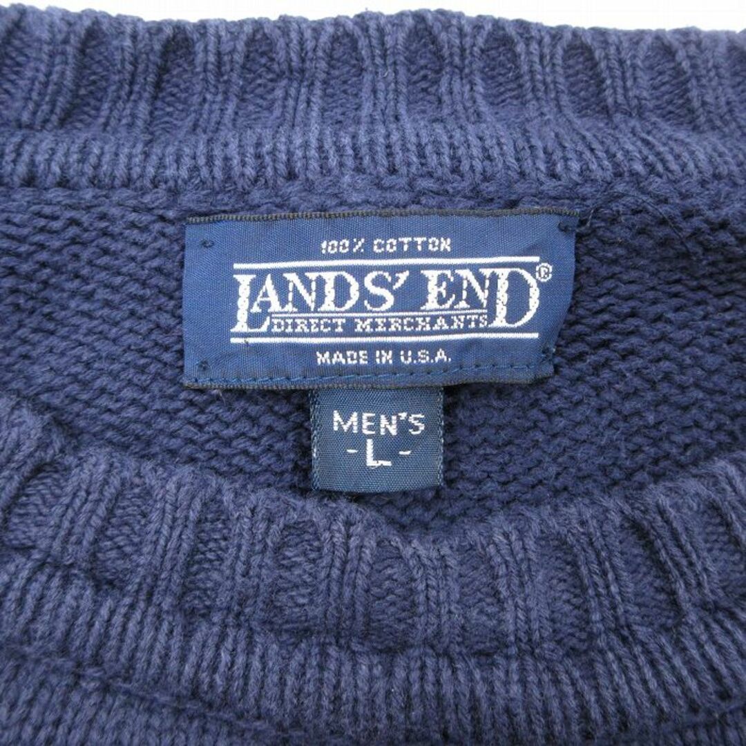 LANDS'END - XL☆古着 ランズエンド 長袖 セーター メンズ 90 LANDS'END - XL☆古着 ランズエンド 長袖 セーター メンズ 90