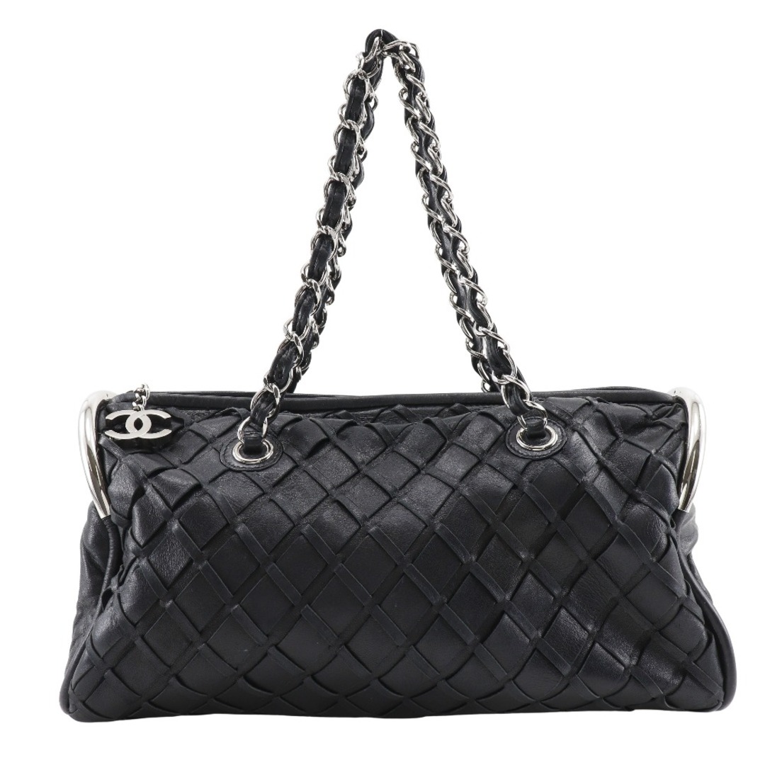 CHANEL - 【CHANEL】シャネル チェーンバッグ マトラッセ ココマーク ラムスキン 黒 レディース トートバッグ