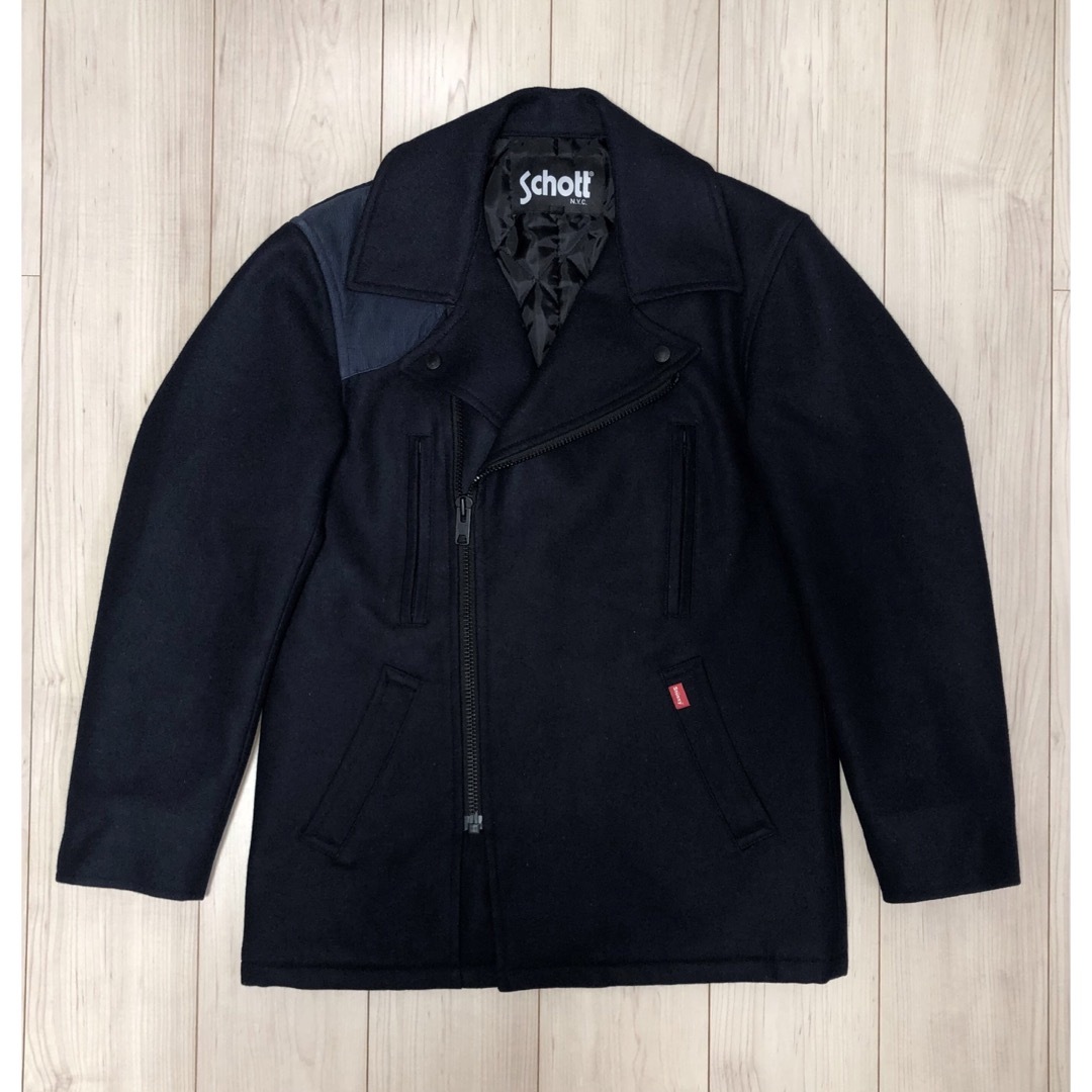 STUSSY - M 美品 Schott × Stussy ライダースコート Pコート STUSSY - M 美品 Schott × Stussy ライダースコート Pコート