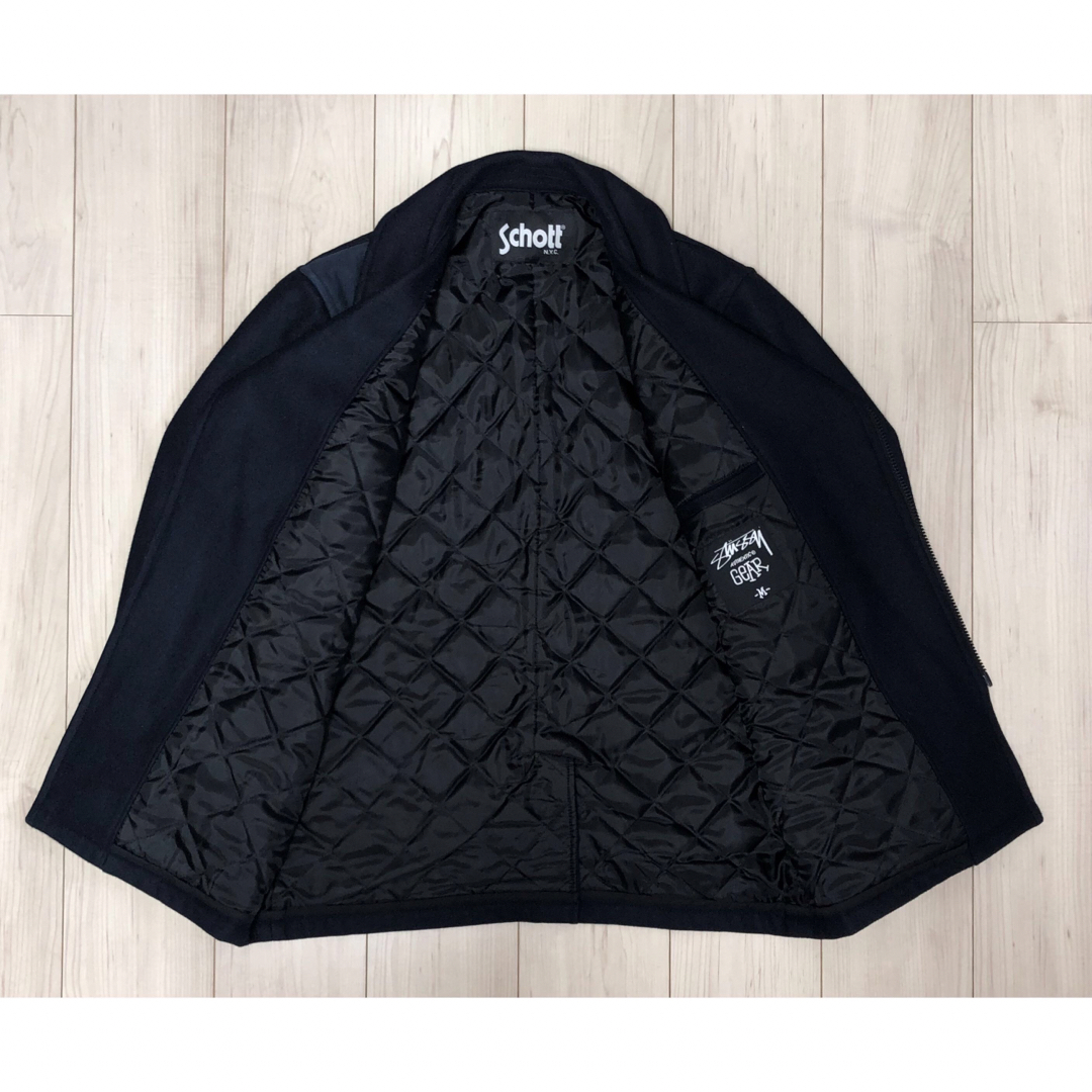 STUSSY - M 美品 Schott × Stussy ライダースコート Pコート STUSSY - M 美品 Schott × Stussy ライダースコート Pコート