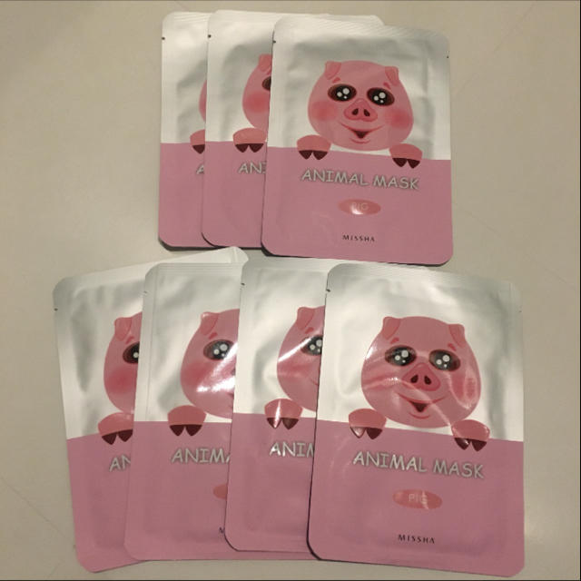 MISSHA(ミシャ)のアニマルパック 韓国 MISSHAフェイスパック マスク 7枚セット コスメ/美容のスキンケア/基礎化粧品(パック/フェイスマスク)の商品写真