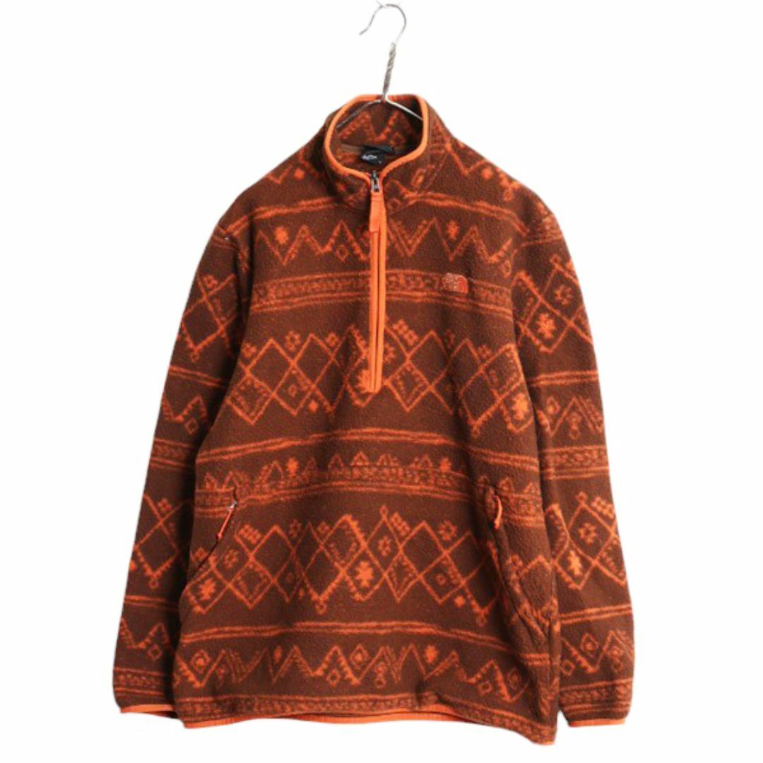 \半額SALE/ NORTH THE FACE ハーフジップ 総柄 ネイティブ ノースフェイス - フリース