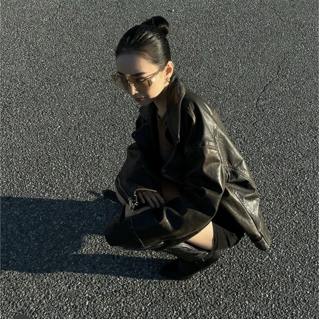 ZARA - ZARA ヴィンテージレザーライダースジャケット Mの通販