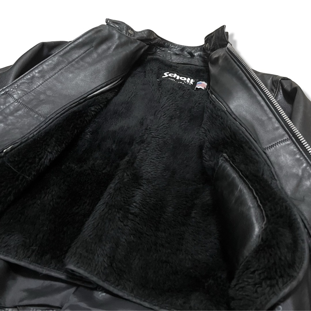 90s】Schott ボアライナー付属 シングルライダースジャケット USA製 90s】Schott ボアライナー付属 シングルライダースジャケット USA製