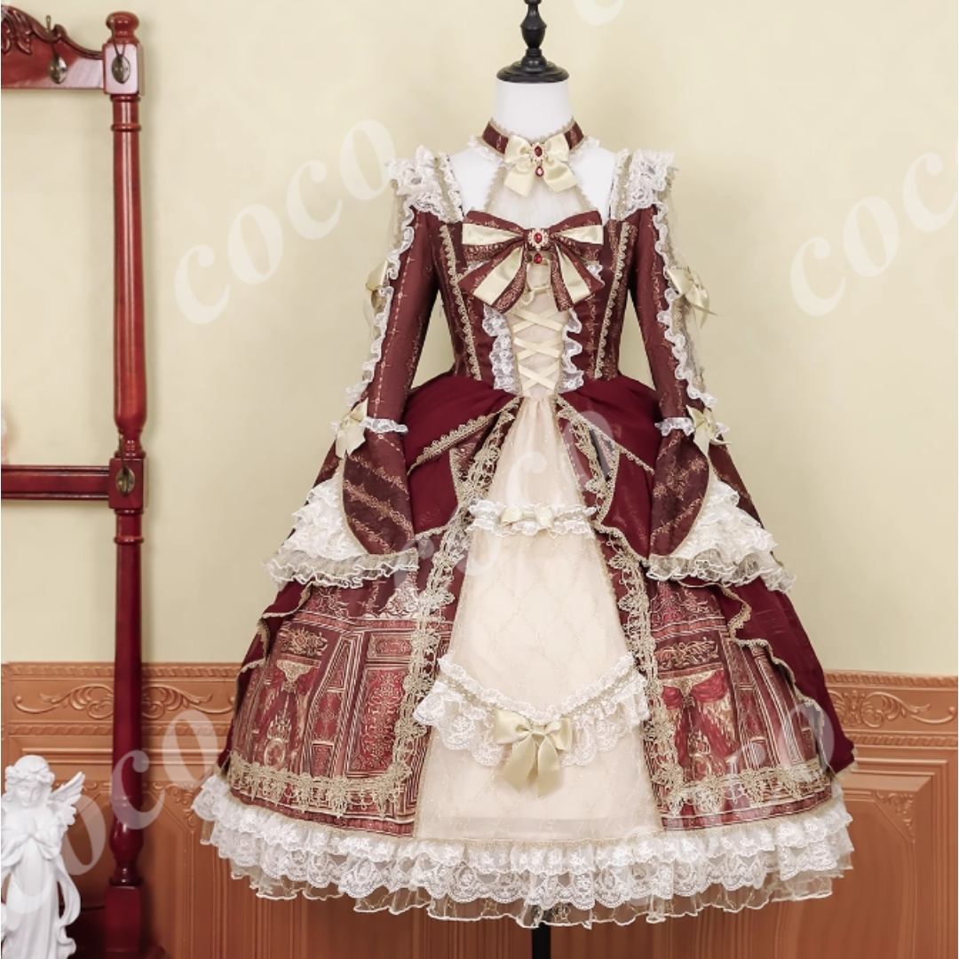 オリジナルlolitaバロック宮廷風クラシカルロリータワンピース　L320＃ オリジナルlolitaバロック宮廷風クラシカルロリータワンピース