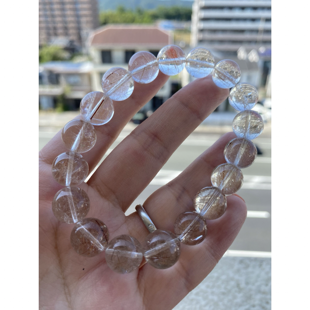 透明感抜群♡11ミリ後半 ミックス水晶 ルチルクォーツ ブレスレット 透明感抜群♡11ミリ後半 ミックス水晶 ルチルクォーツ ブレスレット