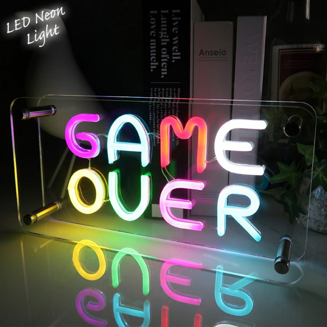 LEDネオンサイン ネオン管風 GAMEOVER インテリア 店舗用 NK-51 LEDネオンサイン ネオン管風 GAMEOVER インテリア 店舗用 NK-51