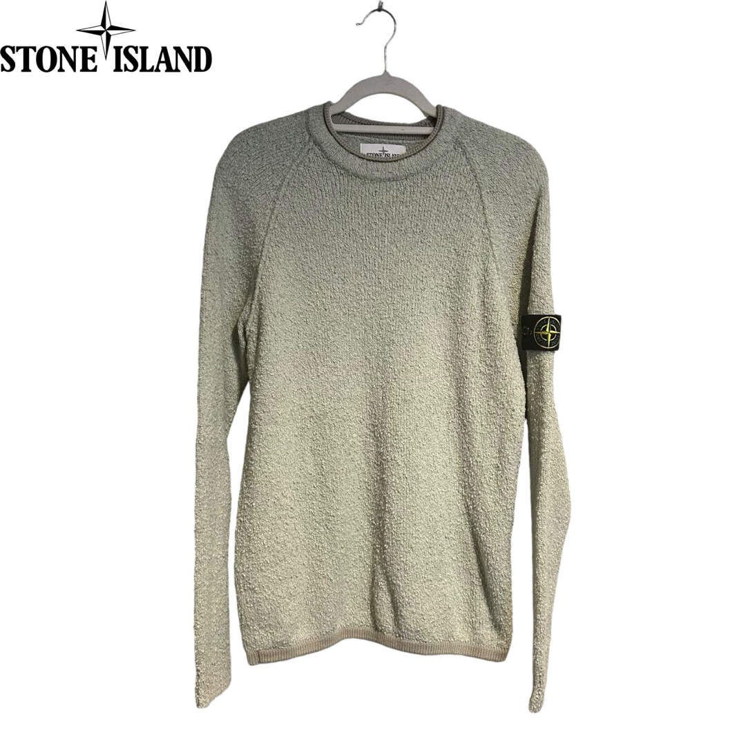 STONE ISLAND - STONE ISLAND Teddy crewneck sweater 19AWの STONE ISLAND - STONE ISLAND Teddy crewneck sweater 19AWの