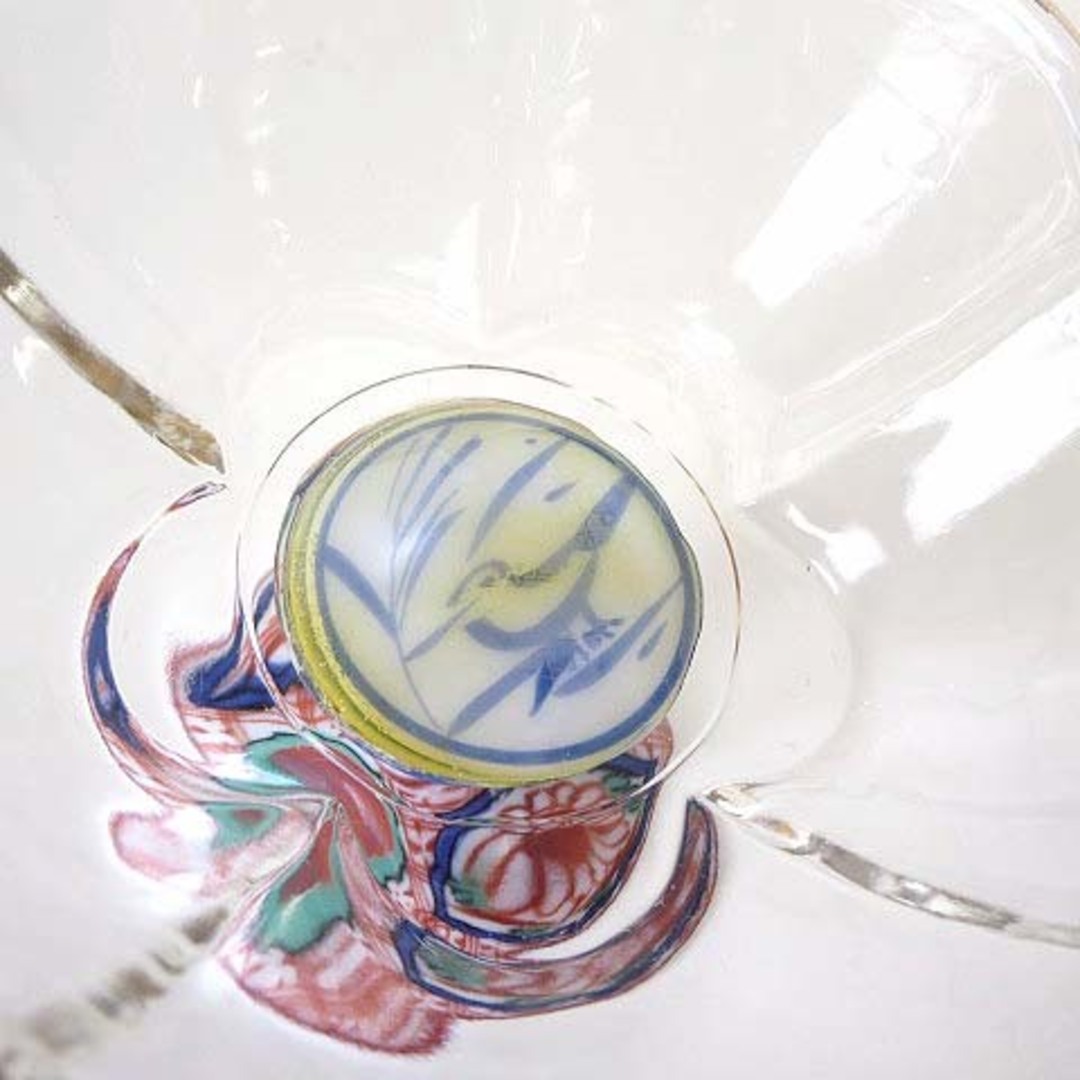 三洋陶器 龍峰窯 つみき 赤絵花鳥 ガラスデザートカップ 鉢揃 三洋陶器 龍峰窯 つみき 赤絵花鳥 ガラスデザートカップ 鉢揃