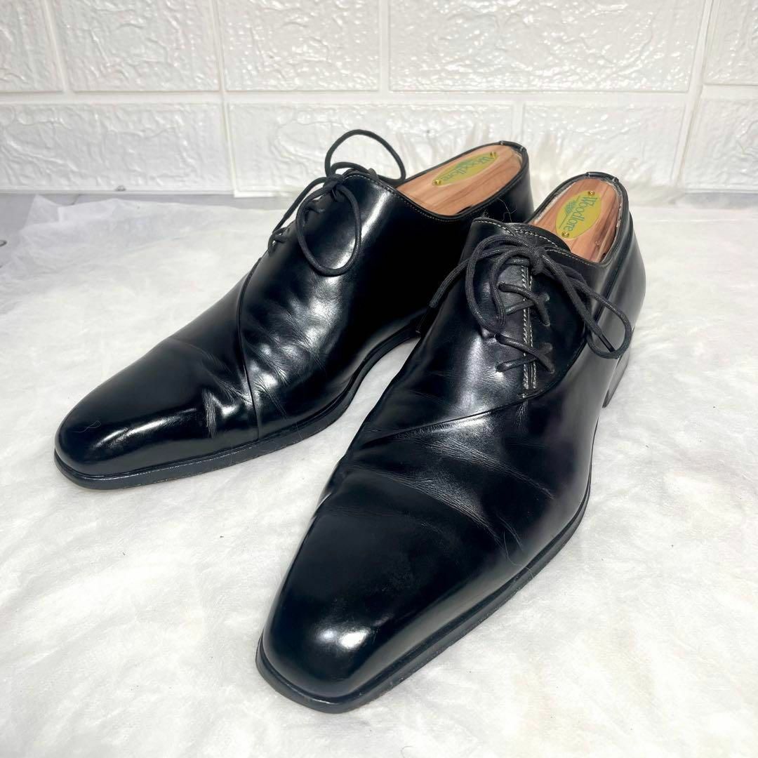 Santoni - 定価14万☆サントーニ サイドレース 黒 革靴 5 24cmの Santoni - 定価14万☆サントーニ サイドレース 黒 革靴 5 24cmの