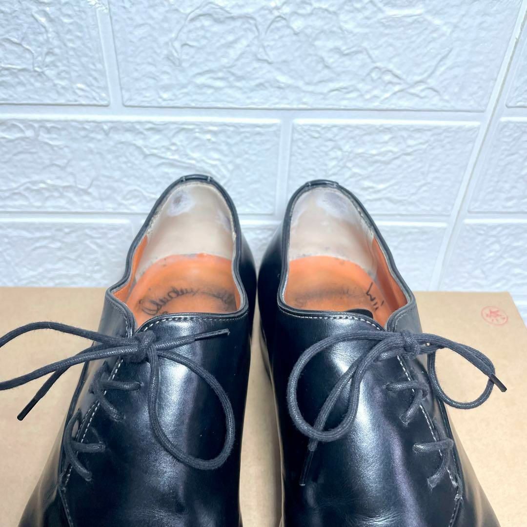 Santoni - 定価14万☆サントーニ サイドレース 黒 革靴 5 24cmの Santoni - 定価14万☆サントーニ サイドレース 黒 革靴 5 24cmの