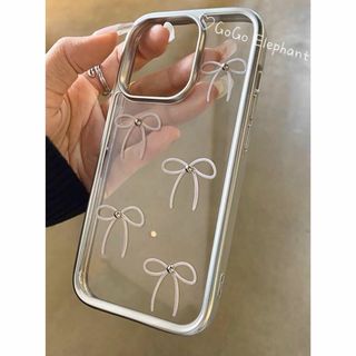 韓国♡リボンがいっぱい♪ キュート乙女可愛い クリア  iphone16 ケース(iPhoneケース)