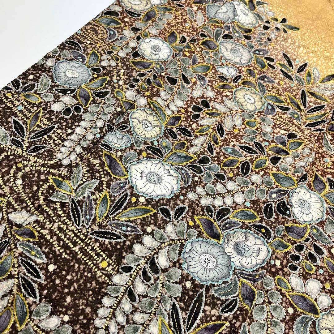 訪問着 作家物 美しい辻が花絞り 暈し 黄櫨色 トールサイズ K-4017 訪問着 作家物 美しい辻が花絞り 暈し 黄櫨色 トールサイズ K-4017