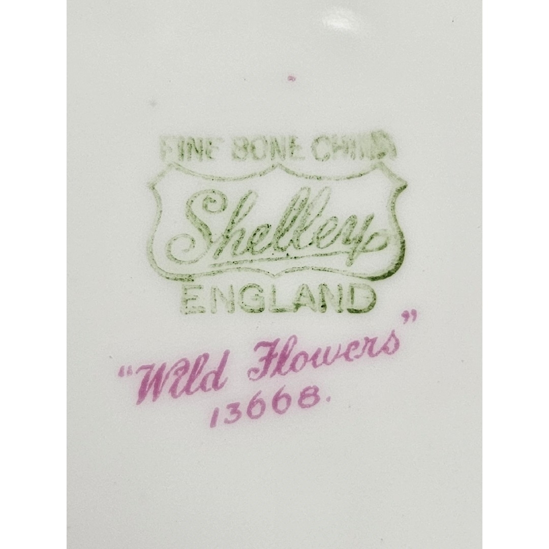 美品 Shelley ワイルドフラワー ピンクトリム ケーキプレート 美品 Shelley ワイルドフラワー ピンクトリム ケーキプレート