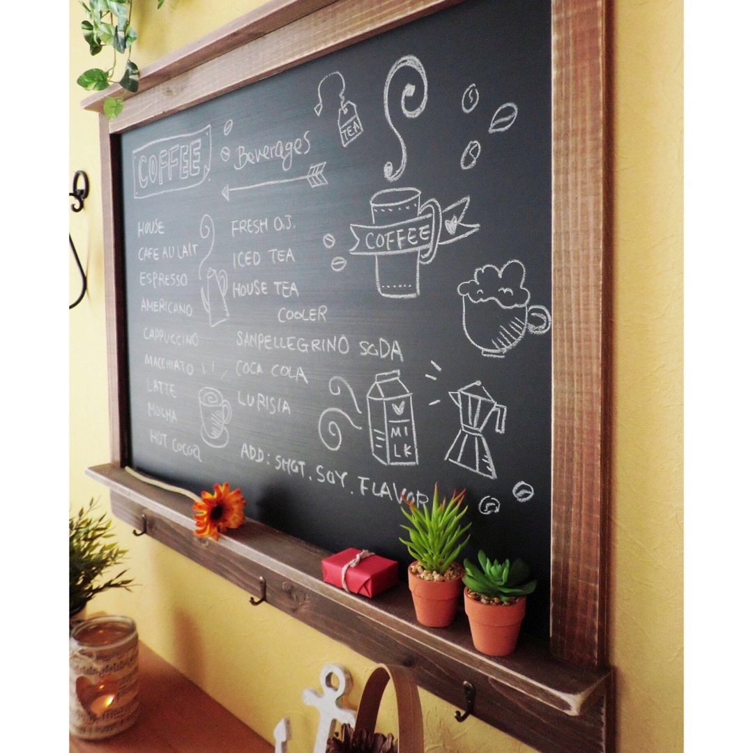 82×65【大きなサイズの木製黒板】アンティーク/カフェ/メニュー 82×65【大きなサイズの木製黒板】アンティーク/カフェ/メニュー