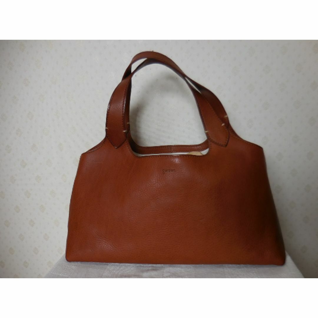 genten - 人気廃盤★美品 ゲンテン トスカ 横長 トートバッグ ショルダーバッグ 茶
