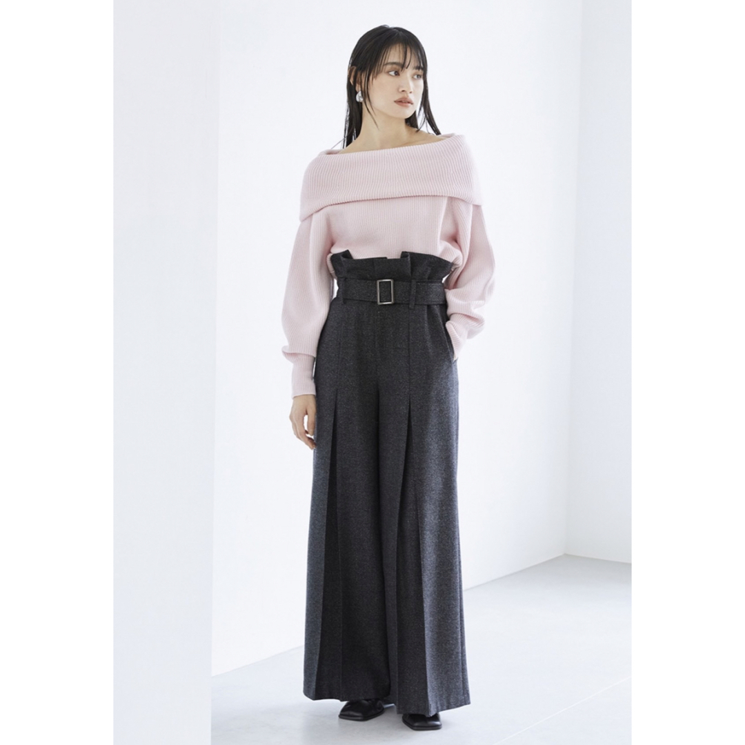 FRAY I.D】ハイウエストベルトデザインワイドパンツ FRAY I.D】ハイウエストベルトデザインワイドパンツ