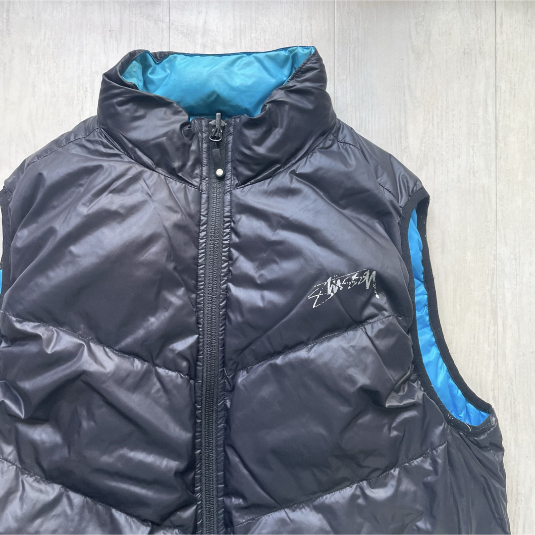 00sstussyステューシーダウンベストリバーシブル古着肉厚 00sstussyステューシーダウンベストリバーシブル古着肉厚