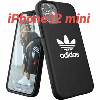 アディダス iPhone12 mini 用TPUケース デザイン ブラック