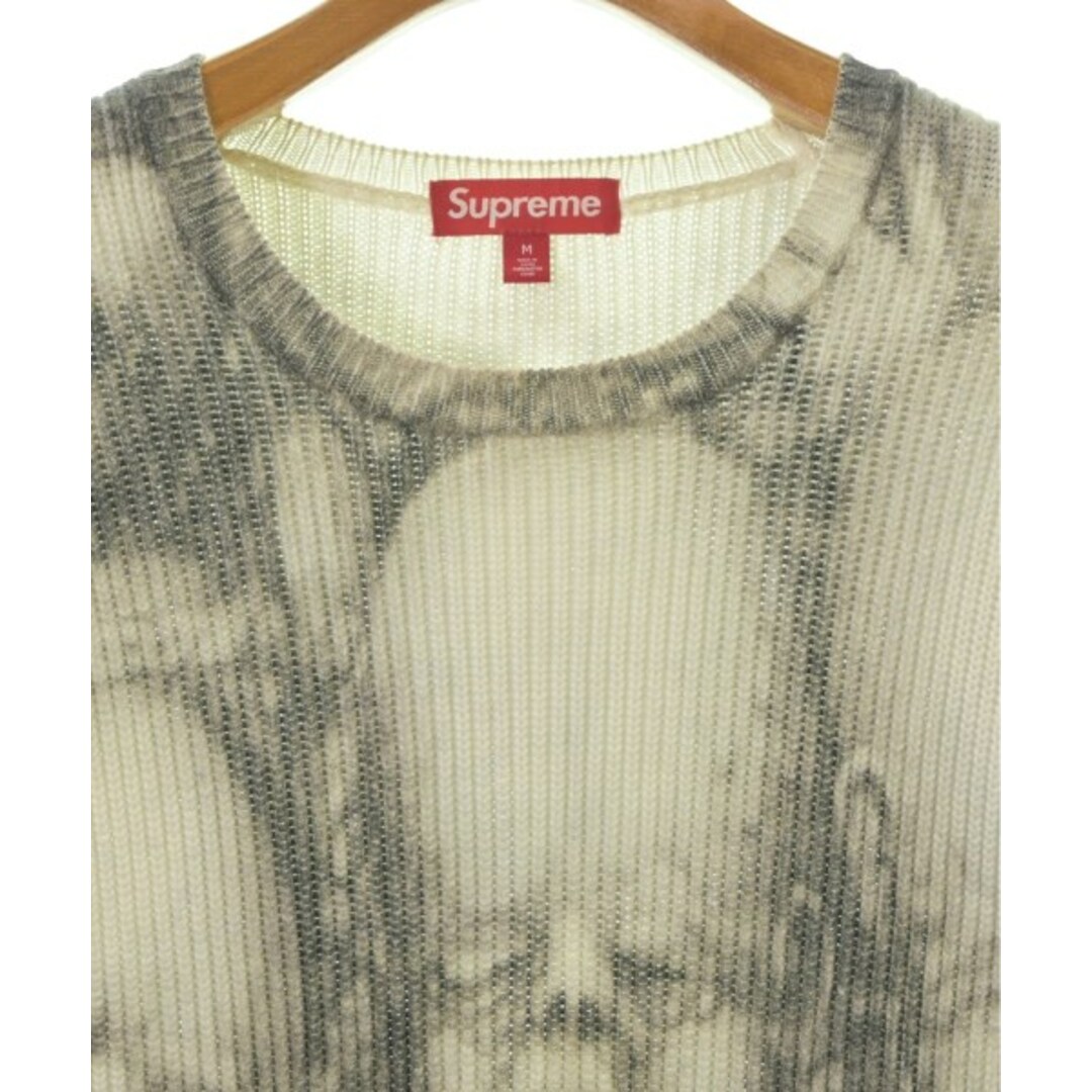 Supreme - Supreme シュプリーム ニット・セーター M グレーx白 Supreme - Supreme シュプリーム ニット・セーター M グレーx白