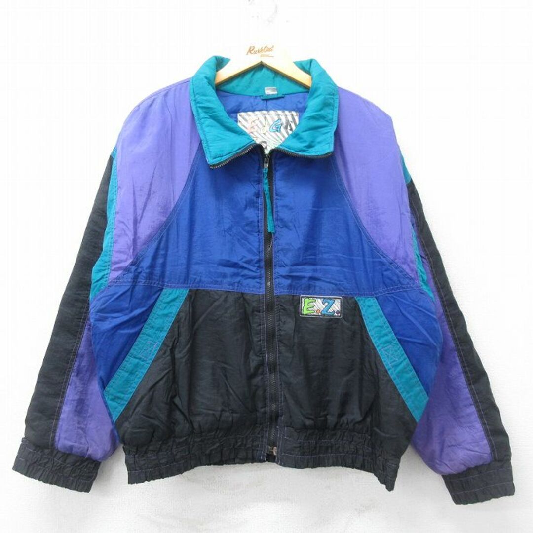 XL☆古着 長袖 ナイロン ジャケット メンズ 90年代 90s E.Z. XL☆古着 長袖 ナイロン ジャケット メンズ 90年代 90s E.Z.