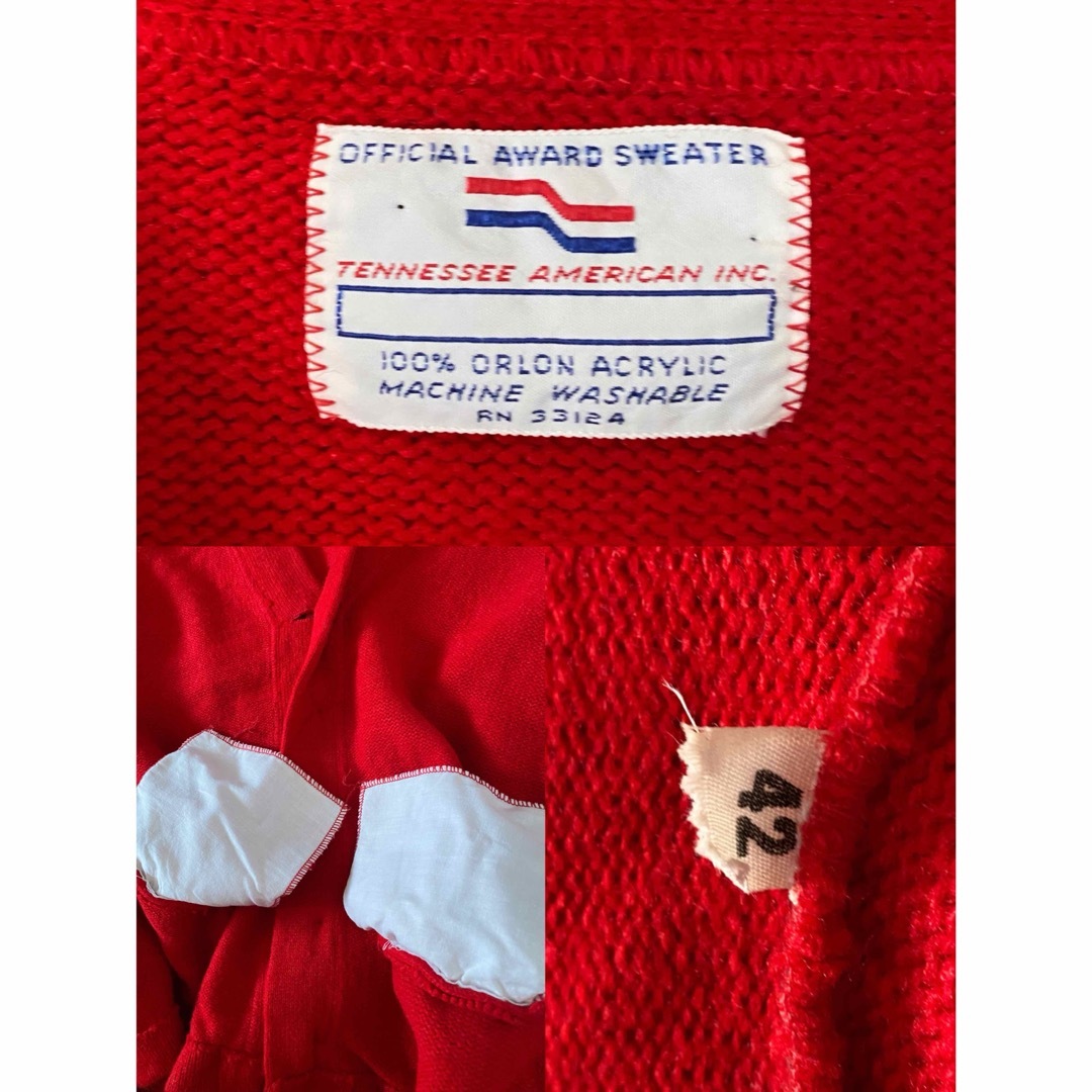 ビンテージ 80s USA 赤 レッド レトロ カーディガン ニット 希少 ビンテージ 80s USA 赤 レッド レトロ カーディガン ニット 希少