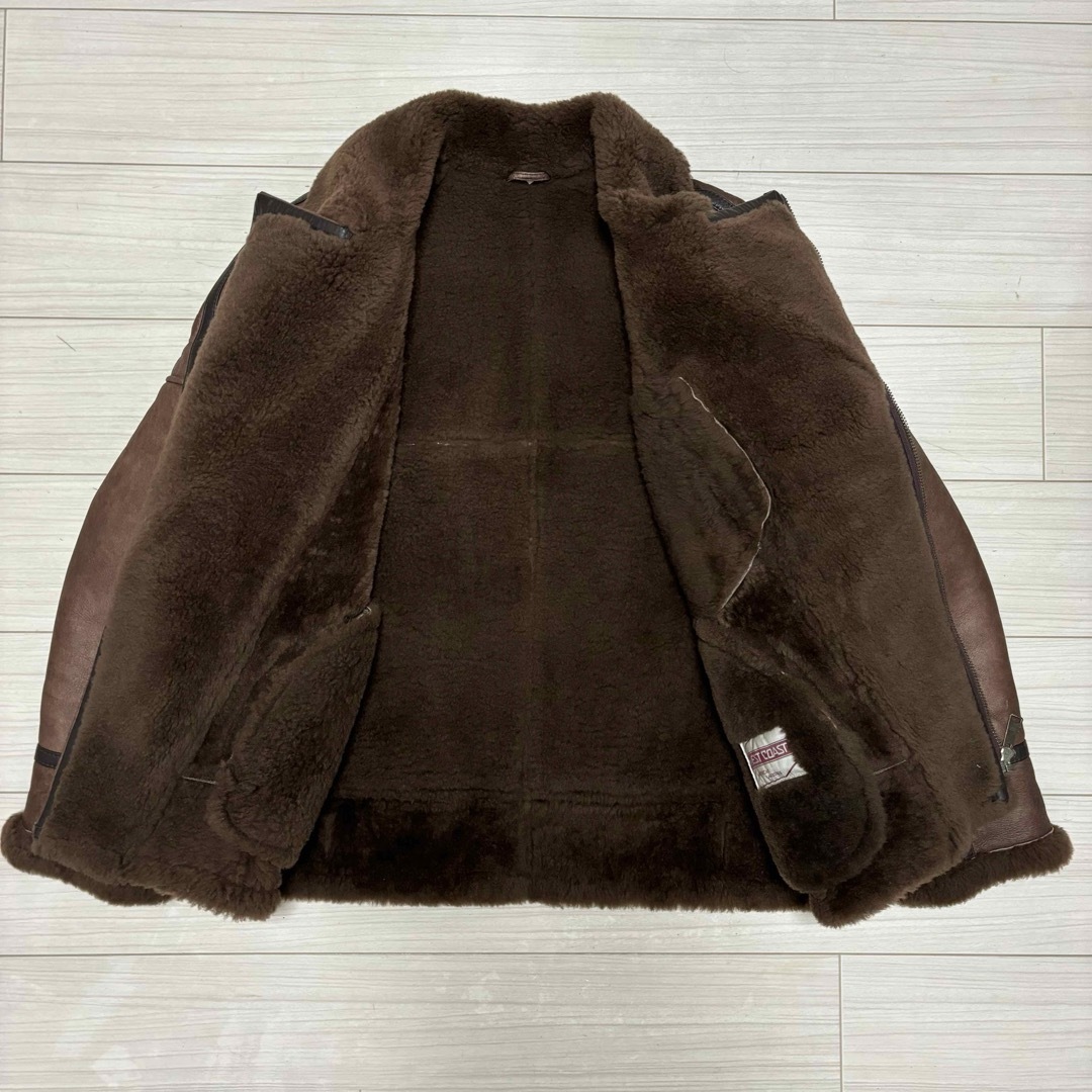 美品□WEST COAST□羊革 リアルムートン レザー ライダース 美品□WEST COAST□羊革 リアルムートン レザー ライダース