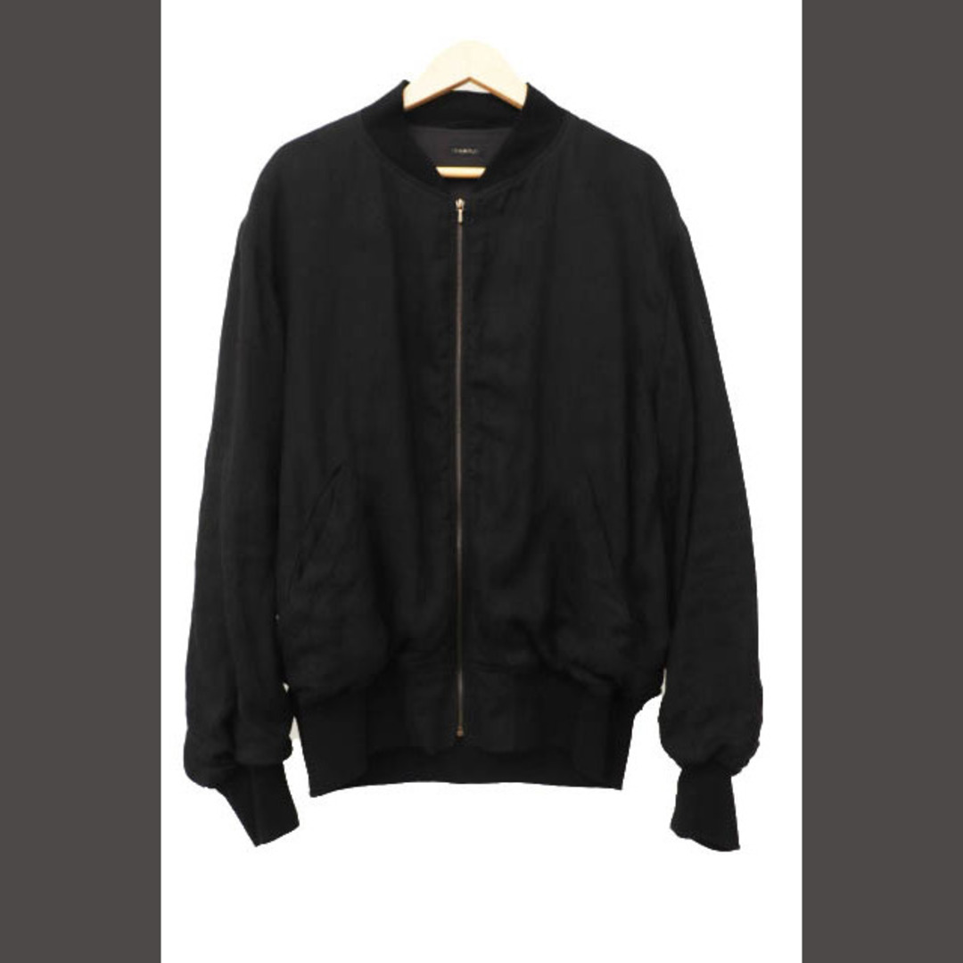 コモリ COMOLI 24SS リネン Wクロス ジップ ブルゾン ジャケット黒 コモリ COMOLI 24SS リネン Wクロス ジップ ブルゾン ジャケット黒