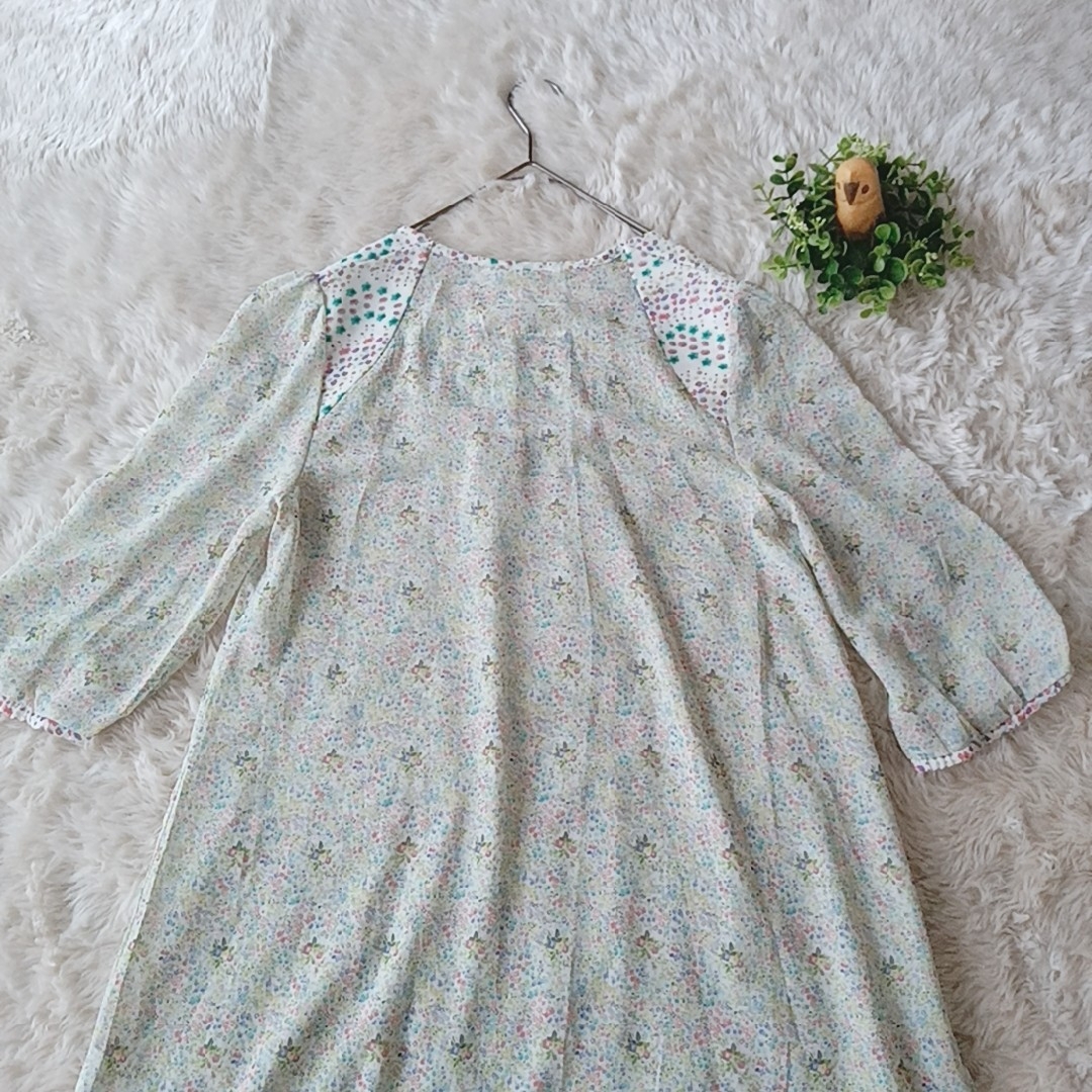 4598 DAZZLE BAD ZURI 花柄　ワンピース　総柄　七分袖　デート レディースのワンピース(ひざ丈ワンピース)の商品写真