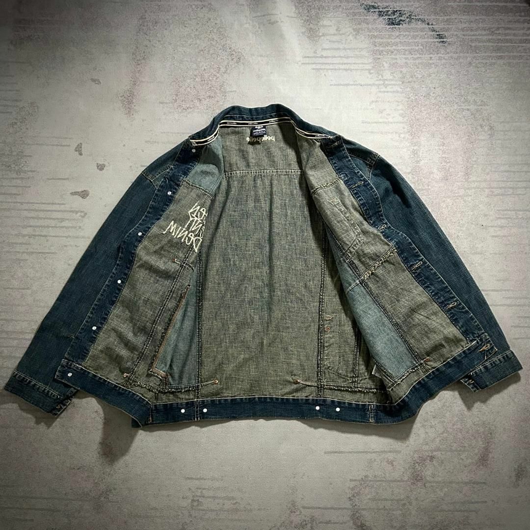 新品 入手困難 PELLE PELLE デニム セットアップ 刺繍 XL 新品 入手困難 PELLE PELLE デニム セットアップ 刺繍 XL