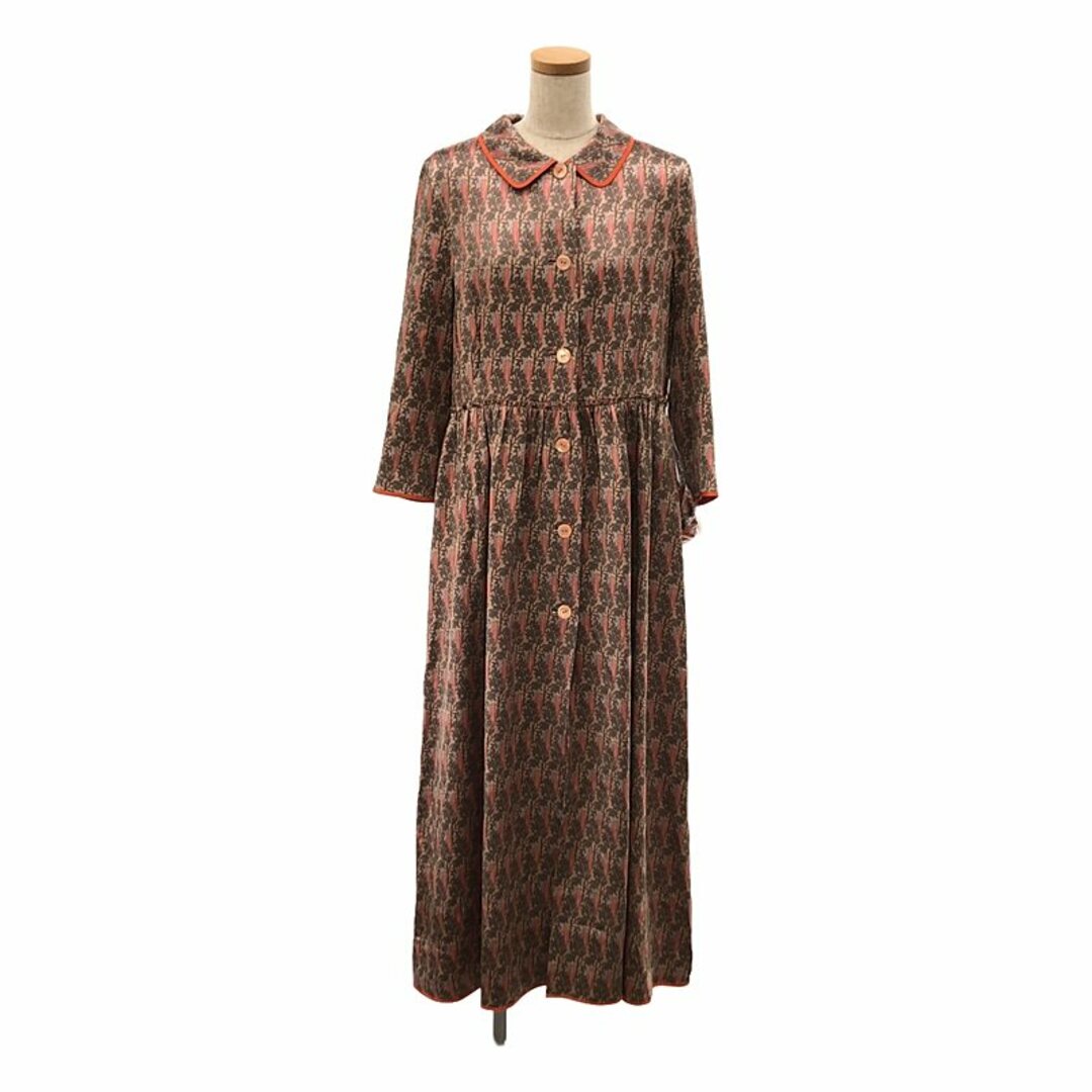 美品】 Drawer / ドゥロワー | 鳥 総柄 シルクドレス ワンピース 美品】 Drawer / ドゥロワー | 鳥 総柄 シルクドレス ワンピース